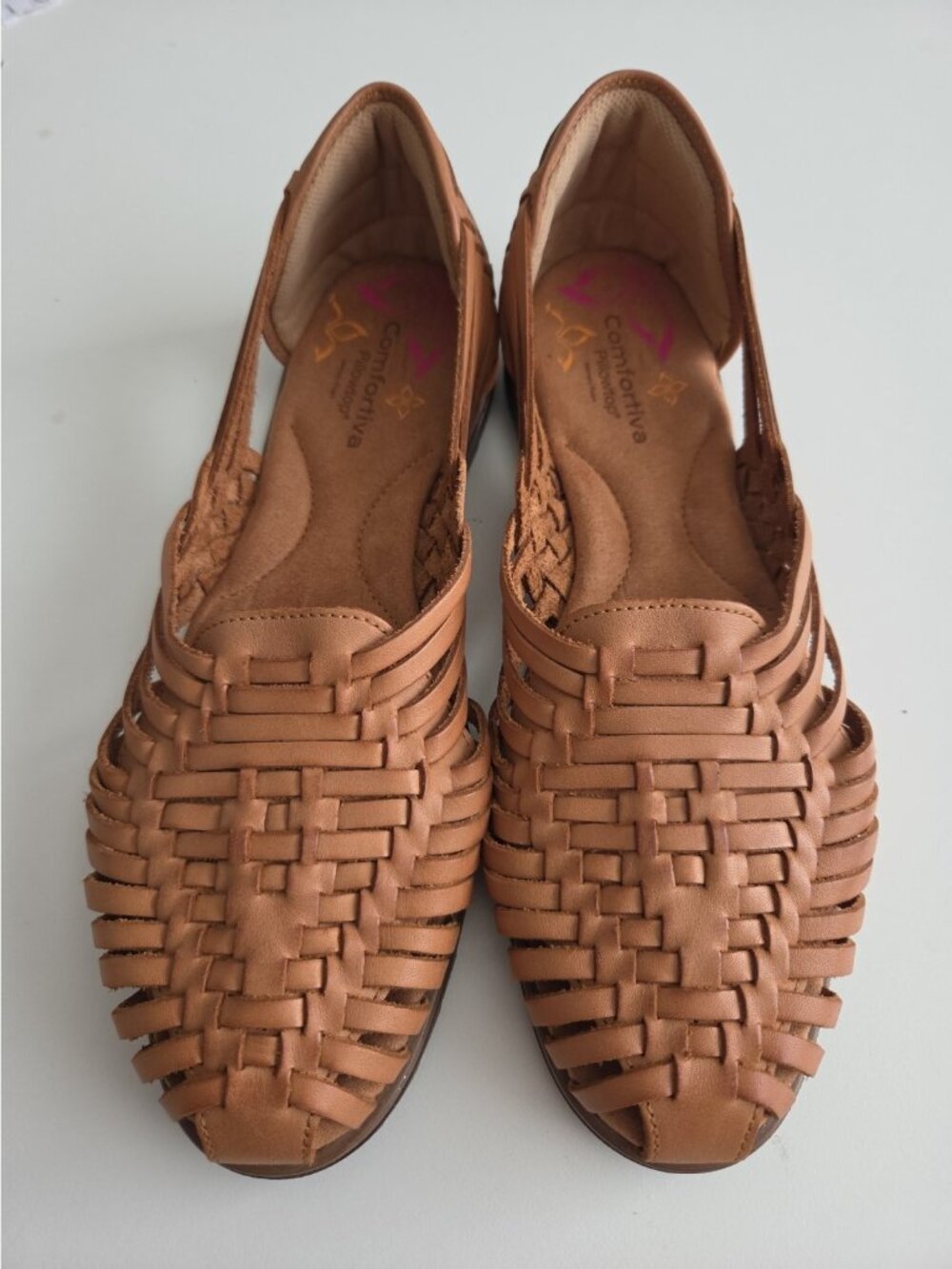 Comfortiva Womens Rainer Sandals Size 9M Saddle Brown Leather Huarache